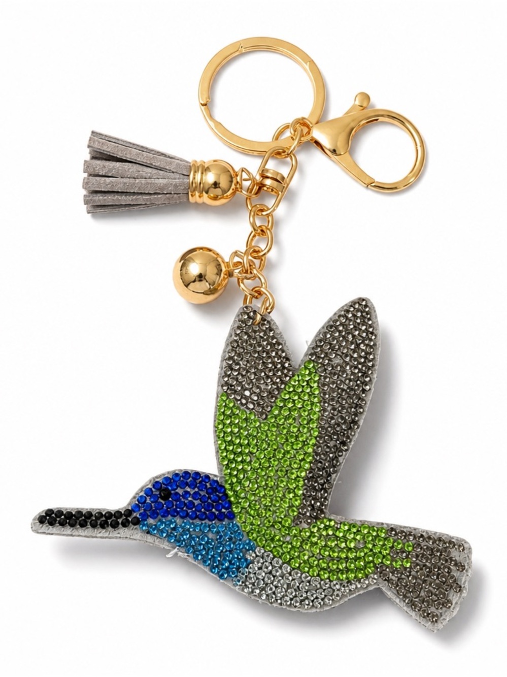 Rhinestone Hummingbird Keyring bag backpack charm
